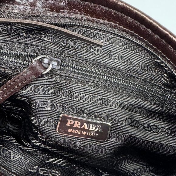 Vintage Prada Bow Cloquet Top Handle Bag Triangle Logo Metallic Evening Bag - Picture 10 of 15